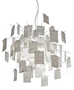 Lampada a sospensione Ingo Maurer, Zettel'z 6, Bianco, Soggiorno, Carta / Cartone