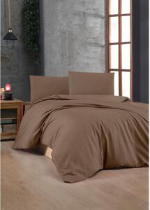 Biancheria da letto marrone in cotone renforcé per letto singolo 140x200 cm – Mijolnir