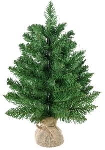 HOMCOM 45cm Mini Albero di Natale Pino artificiale con 50 Rami, Base Borsa in Lino, in PVC