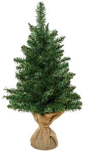 HOMCOM 60cm Mini Albero di Natale Pino artificiale con 70 Rami, Base Borsa in Lino, in PVC