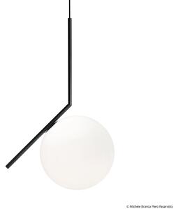 Lampada a sospensione FLOS, IC S2, dimmerabile, Nero, Soggiorno, Vetro, Design