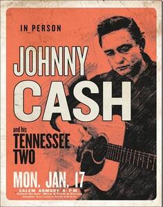 Cartello in metallo Johnny Cash His Tennessee Two