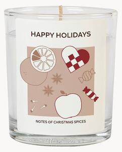 Candela profumata festiva Happy Holidays (spezie natalizie)