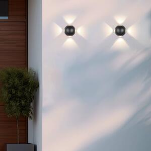 Trio Lighting Applique da esterno a LED Avisio, nero, a 4 luci, semicircolare