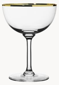 Set di 6 coppe da champagne in cristallo soffiato con bordo dorato Gold Rim