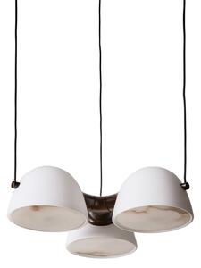 Lampada a sospensione Made By Hand, Fuse Triple, dimmerabile, Bianco, Sala da pranzo, Vetro, Design