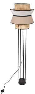 Lampada da terra MARKET SET, Singapour DBL, Beige, Soggiorno, Legno, Design