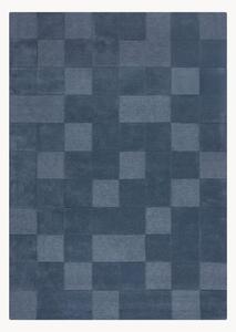 Tappeto in lana fatto a mano con motivo in rilievo Checkerboard