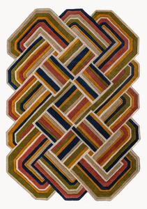 Tappeto in lana fatto a mano con motivo in rilievo Lattice Shaped