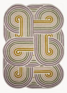 Tappeto in lana fatto a mano con motivo in rilievo Spiral Shaped