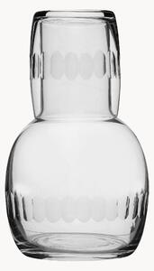 Caraffa in cristallo soffiato con bicchiere Lens