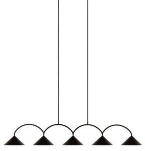 Lampada a sospensione Globen Lighting, CURVE 5, dimmerabile, Nero, Cucina, Metallo, Vintage