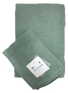 Maison Sucrée Asciugamani Viso e Ospite Pepe var.27 Eucalipto Spugna 100% Cotone