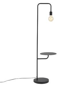 Lampada da terra moderna nera con tavolino rotondo - Ostrich