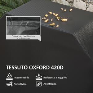 Outsunny Copertura Barbecue Rettangolare in Tessuto Oxford con Cinghia e Chiusure, 124x61x91 cm, Nero