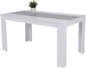 Tavolo da pranzo Lilo - decoro bianco / aspetto cemento - dimensioni 138 x 80 x 76 cm