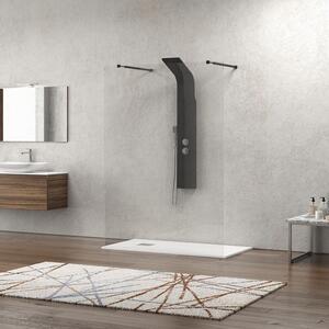 Kamalu parete doccia walk-in con staffe nere 120cm kw3000n