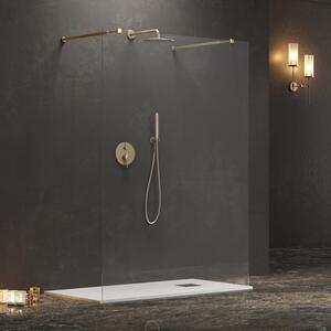 Kamalu parete doccia walkin 120cm con staffe color oro satinato | kw3000r