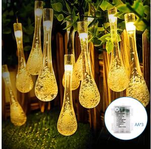 Aigostar -Catena decorativa da esterno LED 50xLED/8 funzioni 3xAA 5,3m IP44 bianco caldo