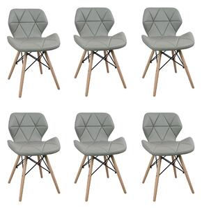 NAOMIE - sedia moderna in ecopelle e legno set da 6