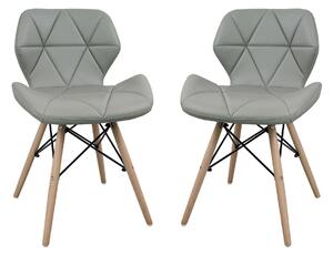 NAOMIE - sedia moderna in ecopelle e legno set da 2
