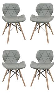 NAOMIE - sedia moderna in ecopelle e legno set da 4