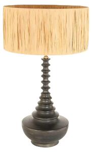 Anne Lighting - lampada da tavolo - Bois - nero - erba legno - Ø 40cm - E27 - 3757ZW