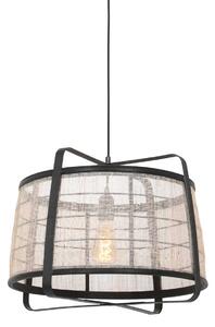 Anne Lighting - lampada a sospensione - Capos - nero - legno tessuto - Ø 48cm - E27 - 3511ZW