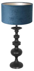 Anne Lighting - lampada da tavolo - Lyons - nero - legno velluto - Ø 40cm - E27 - 3488ZW