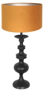 Anne Lighting - lampada da tavolo - Lyons - nero - legno velluto - Ø 40cm - E27 - 3484ZW