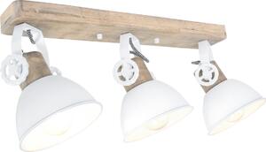 Mexlite - faretto - Gearwood - bianco - metallo legno di gomma - faretto a superficie - E27 - 2133W