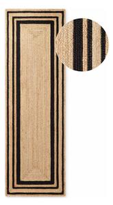 Passatoia nera/di colore naturale in iuta reversibile/tessuta a mano 80x250 cm Looma – Hanse Home
