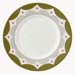 Set di 4 piatti in porcellana Geo Salad