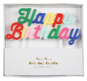 Candela per torta Multicolor Happy Birthday - Meri Meri