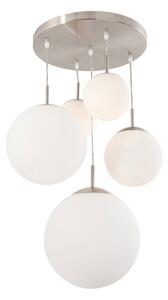 Steinhauer - lampada a sospensione - Bollique - acciaio - vetro metallo - Ø 60cm - E27 - 7376ST