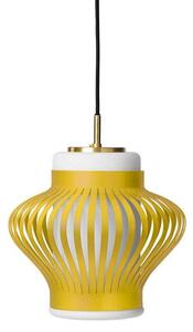 Lampada a sospensione Warm Nordic, Opal Lamella, dimmerabile, Giallo, Sala da pranzo, Metallo, Vintage