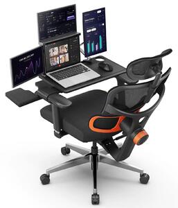 Sedia ergonomica, supporto lombare regolabile, funzione di inclinazione, NT002 Desktop Nero