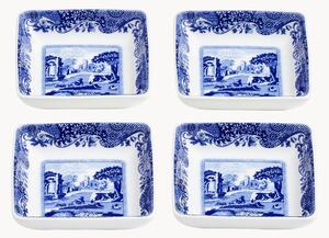 Set di 4 piatti quadrati in porcellana Blue Italian