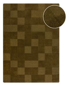 Tappeto in lana kaki tessuto a mano 120x170 cm Checkerboard - Flair Rugs