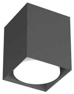 Plafoniera Moderna Cubica Plate Metallo Grigio Antracite 1 Luce Gx53 10Cm
