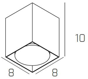 Plafoniera Moderna Cubica Plate Metallo Grigio 1 Luce Gx53 10Cm
