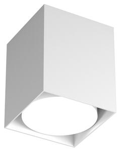 Plafoniera Moderna Cubica Plate Metallo Bianco 1 Luce Gx53 10Cm