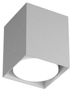 Plafoniera Moderna Cubica Plate Metallo Grigio 1 Luce Gx53 10Cm