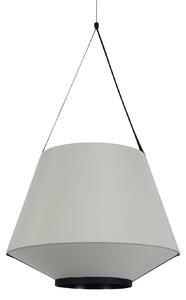 Lampada a sospensione Forestier, Carrie M, dimmerabile, Grigio, Soggiorno, Tessuto / Tessile, Design