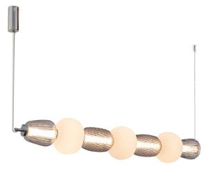 Lampada a sospensione LOOM DESIGN, Pearl 7, dimmerabile, Grigio, Soggiorno, Vetro, Moderno