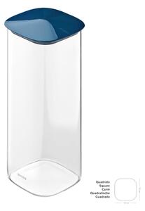 Barattolo in Vetro Borosilicato FRESH&STYLE Dimensioni 11x11x h28 cm �2200 ml con coperchio salva freschezza e guarnizione Tappo Blu Aria