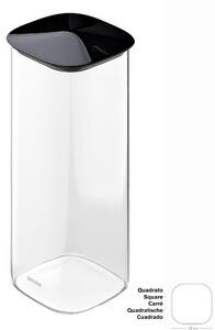 Barattolo in Vetro Borosilicato FRESH&STYLE Dimensioni 11x11x h28 cm �2200 ml con coperchio salva freschezza e guarnizione Tappo Nero