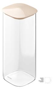 Barattolo in Vetro Borosilicato FRESH&STYLE Dimensioni 11x11x h28 cm �2200 ml con coperchio salva freschezza e guarnizione Tappo argilla chiaro