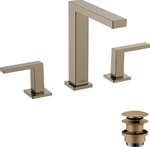 Hansgrohe Tecturis E Mélangeur lavabo 150, 3 trous, avec vidage Push-Open, saillie 158mm, EcoSmart+, 73030140, 73030140