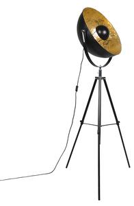Lampada da terra intelligente industriale nera treppiede incl. WiFi A60 - Magna 50 Eglip